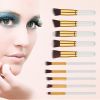 10 pcs makeup brush set  Portable fashion high-end beauty tool set (White  Golden) with bag