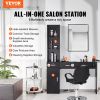 VEVOR Salon Station, Wall Mount Barber Salon Station for Hair Stylist, Beauty Spa Furniture Set, 1 Storage Cabinet