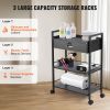 VEVOR Beauty Salon Trolley Cart, 3-Tier Hair Salon Stations Cabinet for Stylist with Lockable Drawer