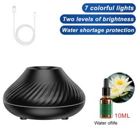 Air Humidifier Diffusers Essential Oil Diffuser USB Portable Humidifier Volcanic Flame Aroma Diffuser Essential Oil Lamp Bedroom (Ships From: China, Color: black - fragrant)