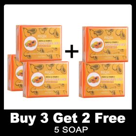 AILKE Papaya Handmade Cleaning Soap, Smooth,Soften Skin,Oil Control,Women's Daily Bathing, Moisturizing And Brightening Bar (Smell: BUY 3 GET 2 FREE)